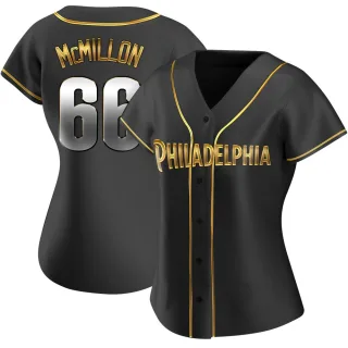 Women's Replica Black Golden John McMillon Philadelphia Phillies Alternate Jersey