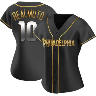 Women's Replica Black Golden J.T. Realmuto Philadelphia Phillies Alternate Jersey