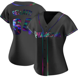 Women's Replica Black Holographic Andrew Bellatti Philadelphia Phillies Alternate Jersey