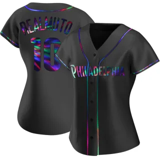 Women's Replica Black Holographic J.T. Realmuto Philadelphia Phillies Alternate Jersey