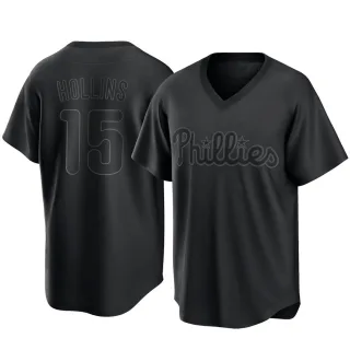 Youth Replica Black Dave Hollins Philadelphia Phillies Pitch Fashion Jersey