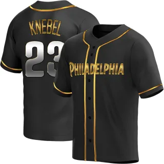 Youth Replica Black Golden Corey Knebel Philadelphia Phillies Alternate Jersey