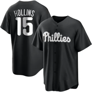 Youth Replica Black/White Dave Hollins Philadelphia Phillies Jersey